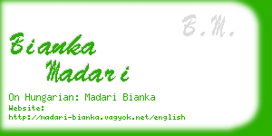 bianka madari business card